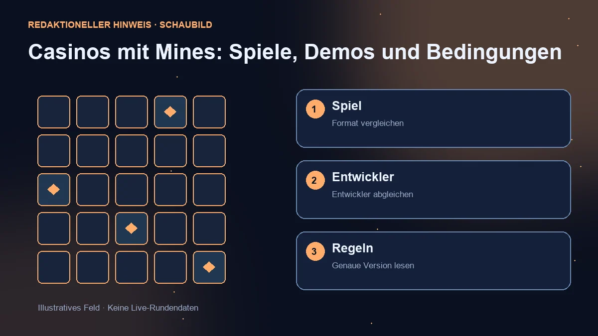 Illustrationsfeld und drei Prüfungen: Spielformat, Entwickler und versionsbezogene Regeln.