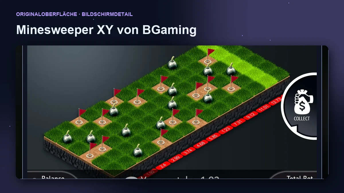 Minesweeper XY von BGaming: Detail der Spieloberfläche.