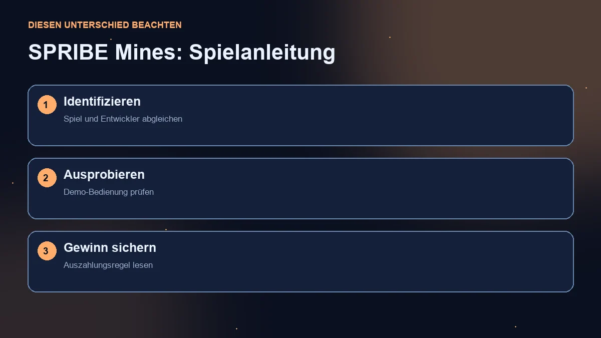 Diagramm in drei Schritten: Spielidentifikation, Demobedienung und Gewinnsicherung.