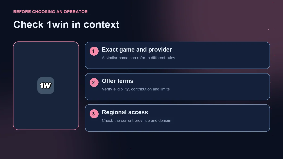 Mines at 1win: check the exact game, offer terms and regional access.