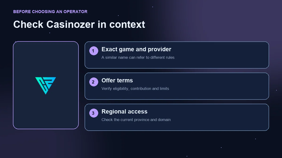 Mines at Casinozer: check the exact game, offer terms and regional access.