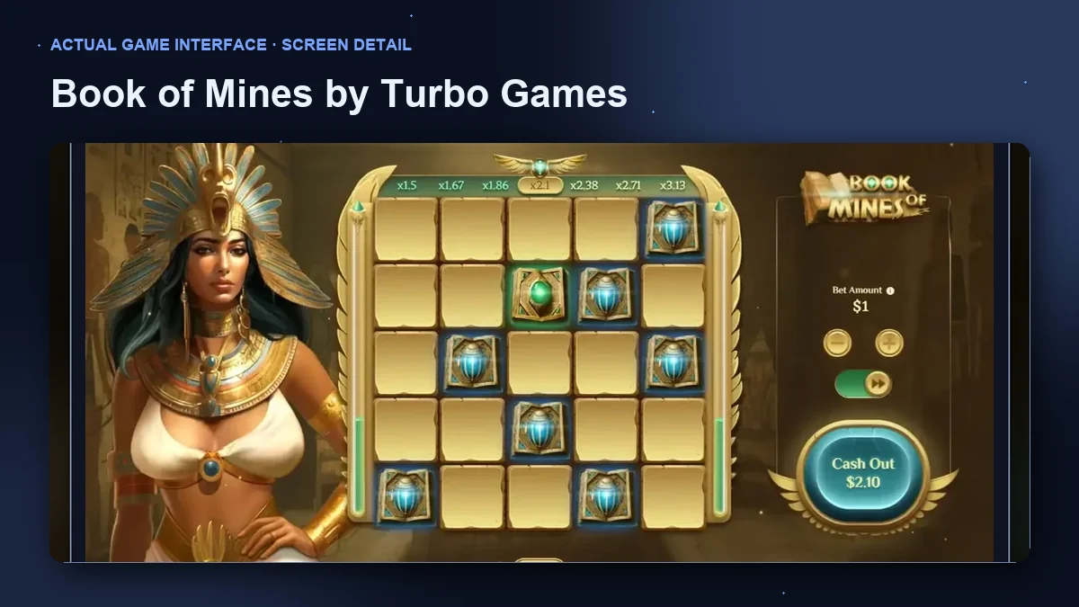 Book of Mines by Turbo Games: enlarged game interface screenshot.