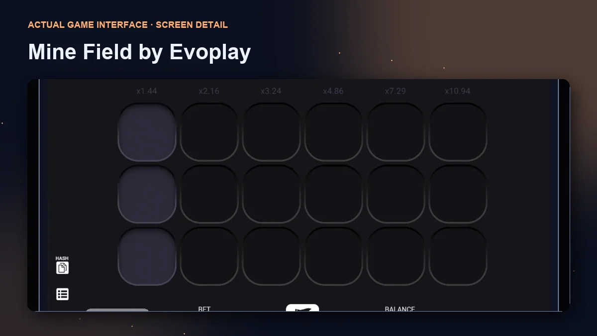 Mine Field by Evoplay: enlarged game interface screenshot.