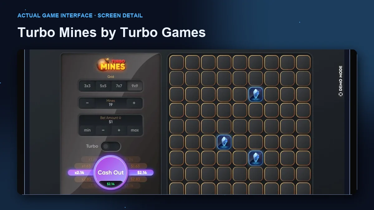 Turbo Mines by Turbo Games: enlarged game interface screenshot.