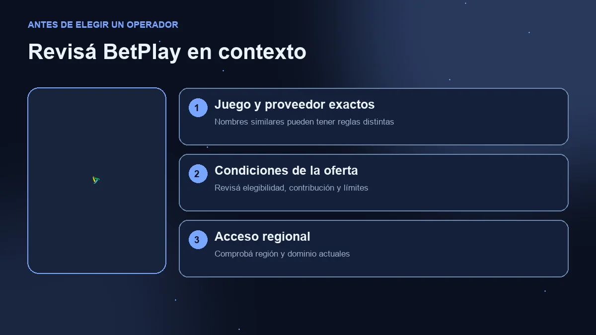 Mines en BetPlay: diagrama para revisar juego, oferta y acceso regional.