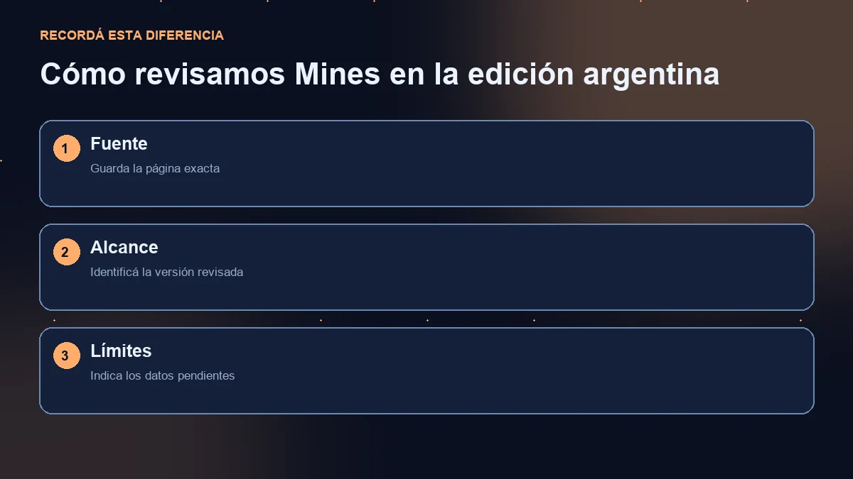 Diagrama de tres pasos: fuente exacta, versión consultada y límites de la evidencia.