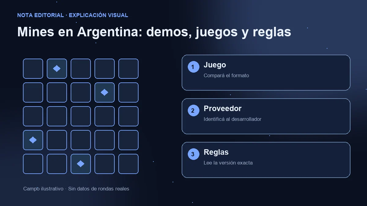 Campo ilustrativo y tres comprobaciones: formato del juego, proveedor y reglas de la versión.
