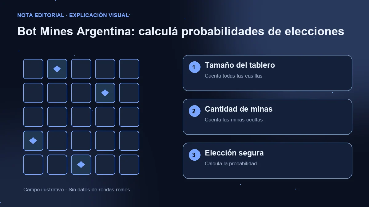 Campo ilustrativo y tres comprobaciones: tamaño del campo, minas y probabilidad de elección segura.