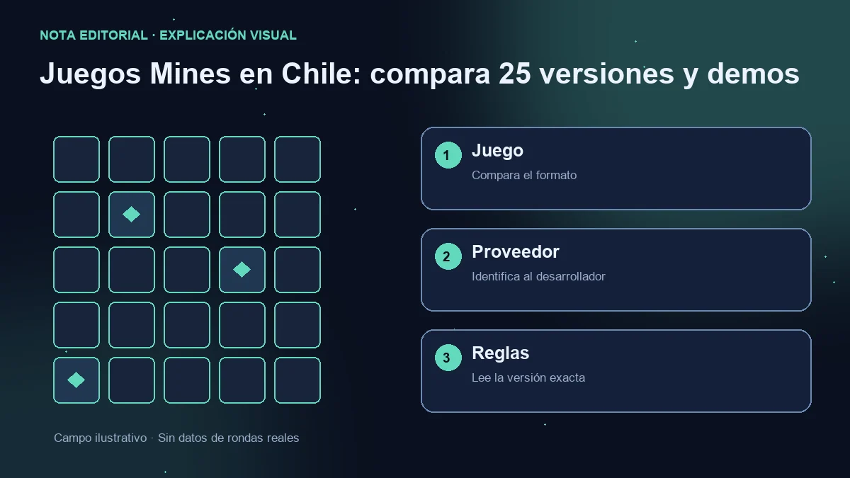Campo ilustrativo y tres comprobaciones: formato del juego, proveedor y reglas de la versión.