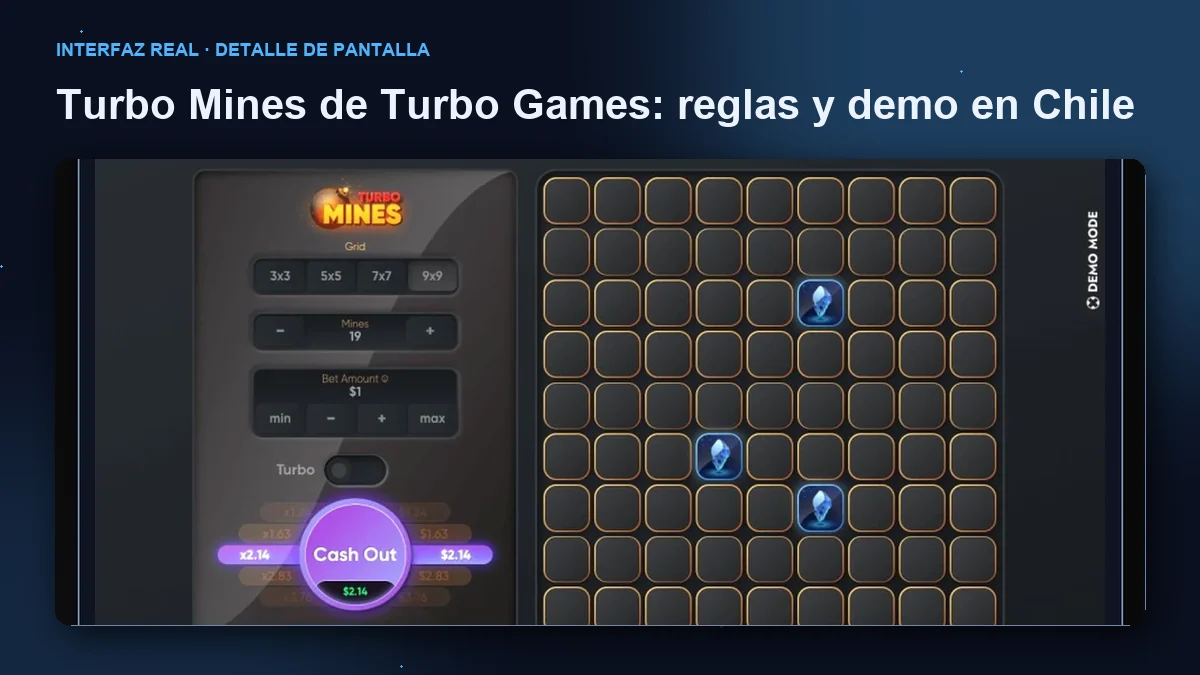 Turbo Mines de Turbo Games: detalle ampliado de la interfaz del juego.