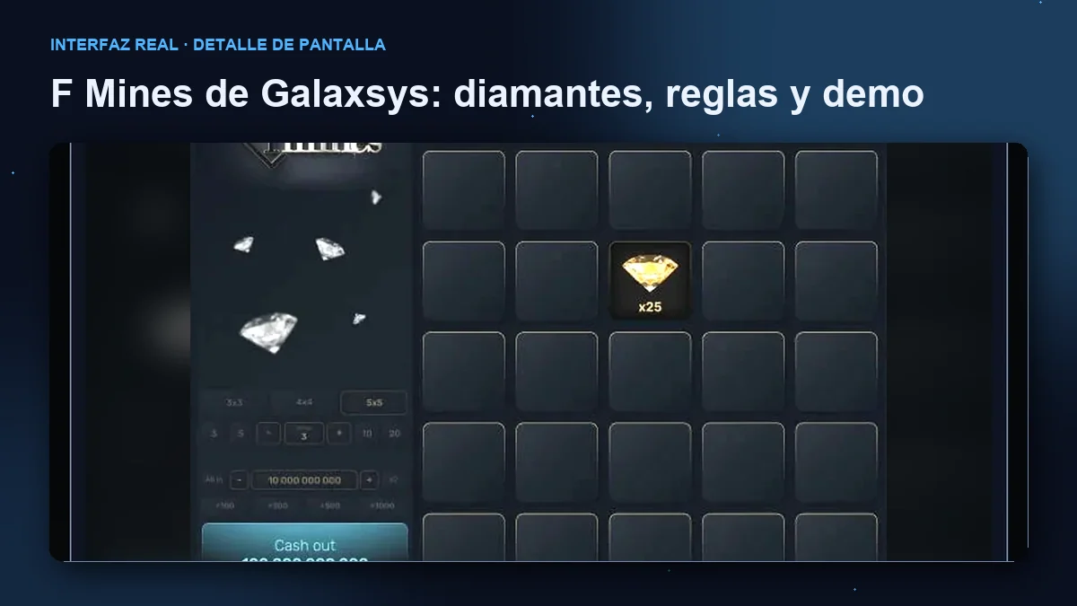 F Mines de Galaxsys: detalle ampliado de la interfaz del juego.