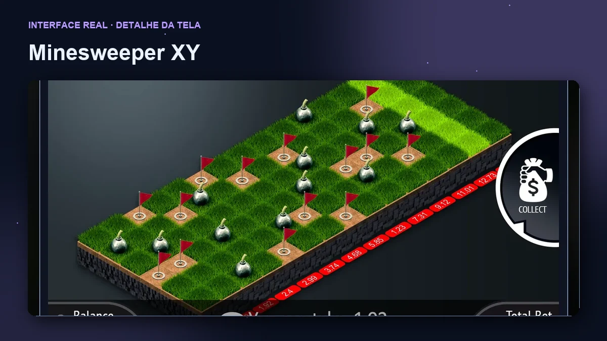 Minesweeper XY: detalhe ampliado da interface do jogo.