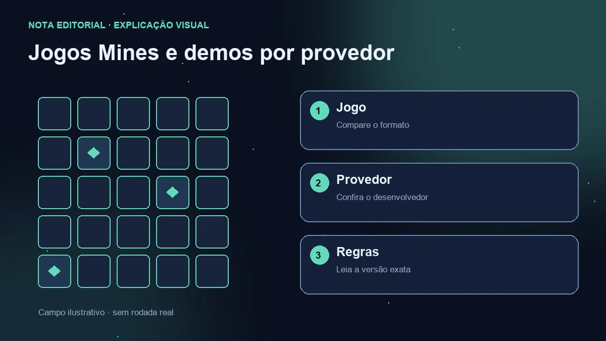 Campo ilustrativo e três verificações: formato do jogo, provedor e regras da versão.