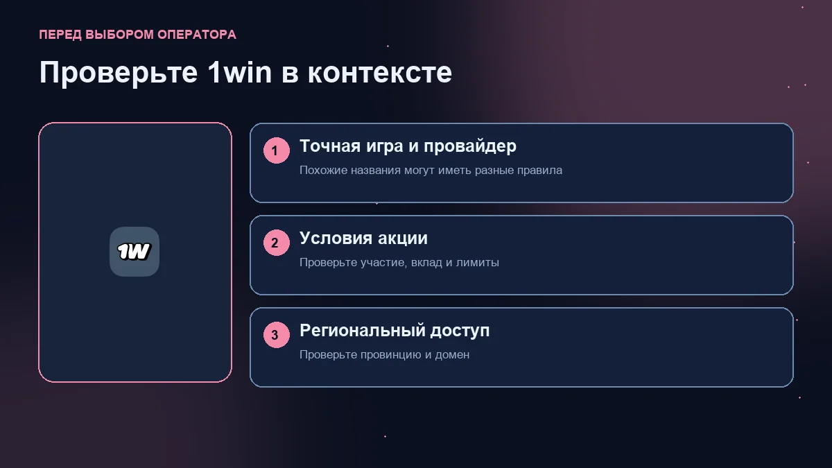 Мины (Mines) в 1win: схема проверки игры, условий акции и регионального доступа.