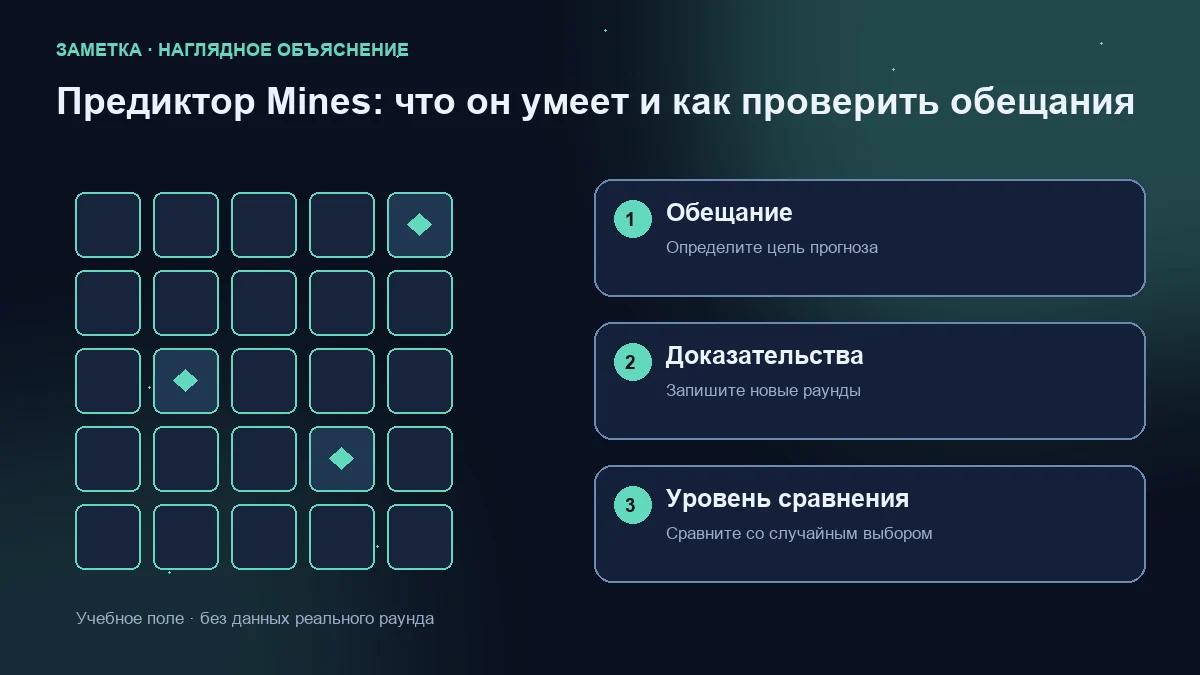 Учебная сетка и три проверки: обещание прогноза, запись новых раундов и сравнение со случайным выбором.